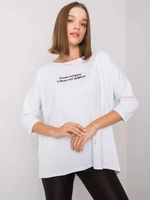 Women's white blouse with inscription