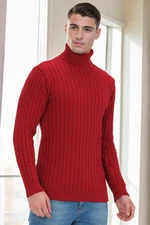 19295 Dewberry Turtleneck Mens Sweater-RED