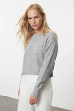 Trendyol Grey Wool Wide Pattern Basic Knitwear Sweater