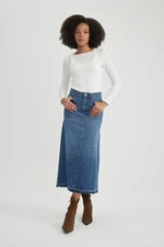 DEFACTO Long Fit Jean Midi Skirt