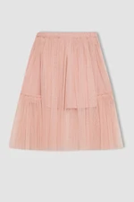 DEFACTO Girl&#39;s Elastic Waisted Tulle Skirt