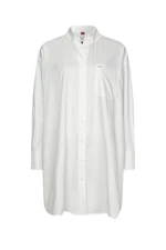 Tommy Hilfiger Šaty - ICONS CO ARCHIVE SHIRT DRESS LS biele