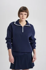 DEFACTO Relax Fit Polo Neck Half Zipper Sweatshirt