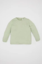 DEFACTO Baby Girl Mint Crew Neck Basic Plain Knitwear Sweater