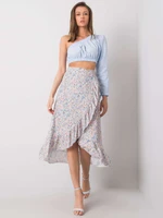 White skirt with floral patterns