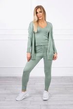 3-piece sweater set dark mint