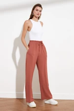 Trendyol Dried Rose Wide Leg Woven Trousers