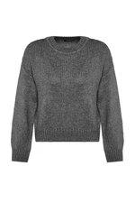 Trendyol Anthracite Wide fit Soft Textured Basic Knitwear Sweater