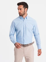 Ombre Classic men's cotton oxford REGULAR shirt - blue