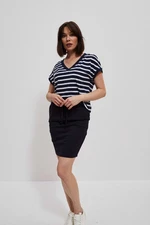 Smooth skirt above the knee - dark blue