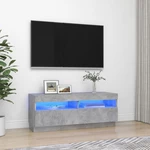 TV Cabinet with LED Lights Concrete Gray 39.4"x13.8"x15.7"