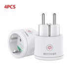 [4 PCS] BlitzWolf® BW-SHP10 3680W 16A Smart WIFI Socket EU Plug Switch Metering Remote Controller Timer Work with Alexa
