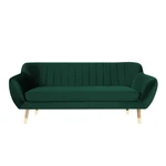 Tmavozelená zamatová pohovka Mazzini Sofas Benito, 188 cm