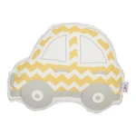 Žlto-sivý detský vankúšik s prímesou bavlny Mike & Co. NEW YORK Pillow Toy Car, 32 x 25 cm