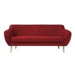 Červená zamatová pohovka Mazzini Sofas Sardaigne, 188 cm