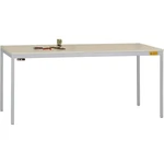 Manuflex LD1903.9006 ESD pracovný stôl UNIDESK s gumovou doskou, hliníkový strieborný rám podobný RAL 9006, š xhxv = 120