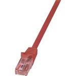 LogiLink CQ2064U RJ45 sieťové káble, prepojovacie káble CAT 6 U/UTP 3.00 m červená samozhášavý, s ochranou 1 ks