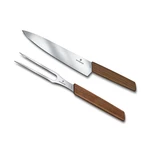 Sada kuchynská Victorinox Swiss Modern VX690912, 2 ks kuchynská súprava • dranžírovací nôž a vidlička na mäso • geometricky tvarovaná rukoväť z dreva