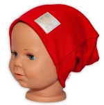 Baby Nellys Hand Made Dětská funkční čepice s dvojitým lemem - červená, vel. 110 (4-5r)