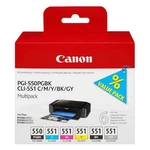 Canon originálna cartridge PGI-550/CLI-551PGBK/C/M/Y/BK/GY Multipack, black/color, 6496B005, Canon PIXMA iP8750, MG7150, MG6350