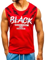 Tricou tank top cu imprimeu roșu Bolf 14271