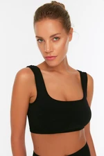 Trendyol Black Seamless/Setupless Ribbing And Lightly Support/Shaping Sports Bra