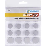 Conrad energy sada knoflíkových batérií 2x CR1025, CR1620, CR1632, CR2016, CR2430, CR2450 a 4x CR2025, CR 2032 každý