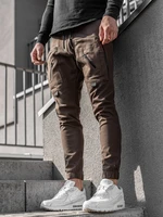 Hnědé pánské jogger kalhoty Bolf 0956