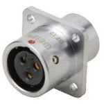 Deltron Connectors DELMSF1213/S3, kulatý konektor DIN, Provedení konektoru: zásuvka, rovná IP67, mosaz, pochromovaná, pólů 3, 1 ks