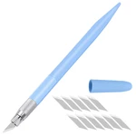 1pcs Utility Knife with 12pcs Blades Paper Cutter Craft Pen Engraving Knife DIY Repair Hand Tools Carving Gift Stationer