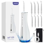 UALANS Water Flosser Oral Irrigator With 5 Modes 8 Replacement Heads 300ml Timed Cordless Water Flosser Pick IPX7 Waterp