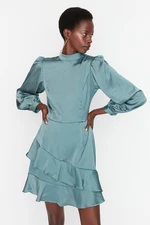 Trendyol Green Mini Woven Satin Woven Dress