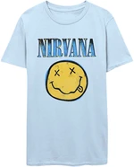 Nirvana T-shirt Xerox Happy Face Blue Unisex Light Blue M