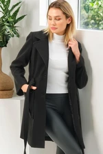 Z6778 DEWBERRY WOMEN'S COAT-PLAIN BLACK