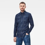 G-STAR Košeľa - 3301 slim shirt ls tmavomodrá