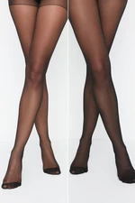 Trendyol Black 2-Pack 15 Den Shiny Knitted Tights