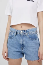 Bavlněné riflové kraťasy Tommy Jeans Bf0012 dámské, hladké, high waist