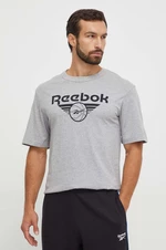 Bavlněné tričko Reebok Classic Basketball šedá barva, s potiskem