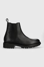 Kožené boty Calvin Klein CHELSEA BOOT pánské, černá barva, HM0HM01229