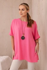 Oversized blouse with pendant light pink color