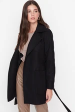 Trendyol Black BeltEd Woolly Cachet Coat