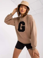 Dark beige women's oversize sweatshirt from Severine