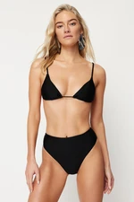 Trendyol Black Triangle High Waist High Leg Regular Bikini Set