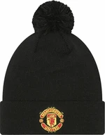 Manchester United FC Kids Wordmark Bobble Beanie Black Child Gorro