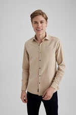 DEFACTO Slim Fit Slim Fit Cotton Long Sleeve Shirt