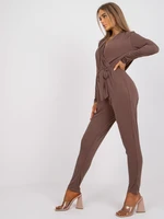 Brown Serafini long-sleeved jumpsuit