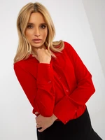 Red elegant classic shirt with collar