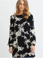 White-Black Women Patterned Long Blouse Fransa - Ladies