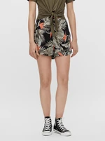 Black Patterned Loose Shorts Pieces Nya - Women