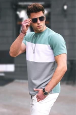 Madmext Men's Color Blocked Mint Green T-Shirt